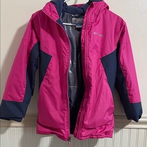 Columbia Kids Fuchsia and Navy Puffer Jacket